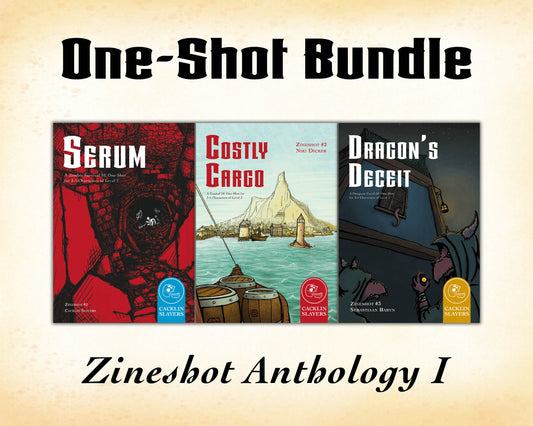 Bundle of 3 One-Shots for DnD 5e: Serum, Costly Cargo, and Dragon's Deceit.