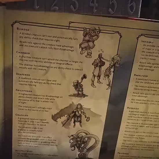 The initiative tracker is mountable on regular GM screens. Thanks to the 0-25 initiative range and the whiteboard banners, you can easily plug your your place in the initiative order. Speed up your combat!