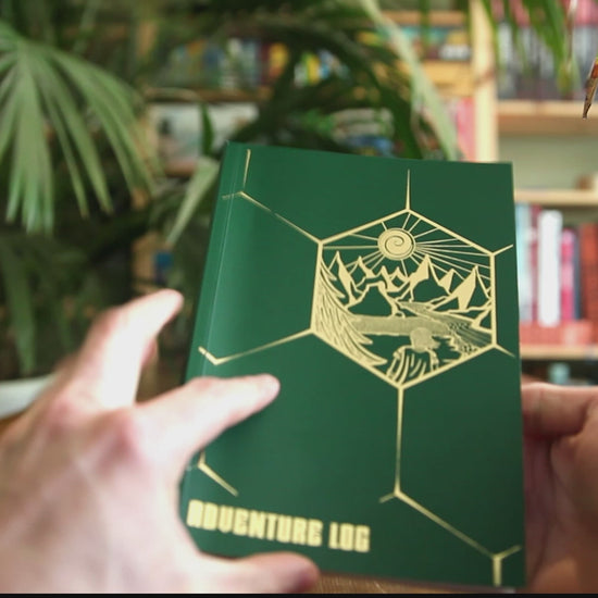 The adventure log contains a fillable table of contents, 26 spreads for 26 sessions, and an adventure bingo in the back!
