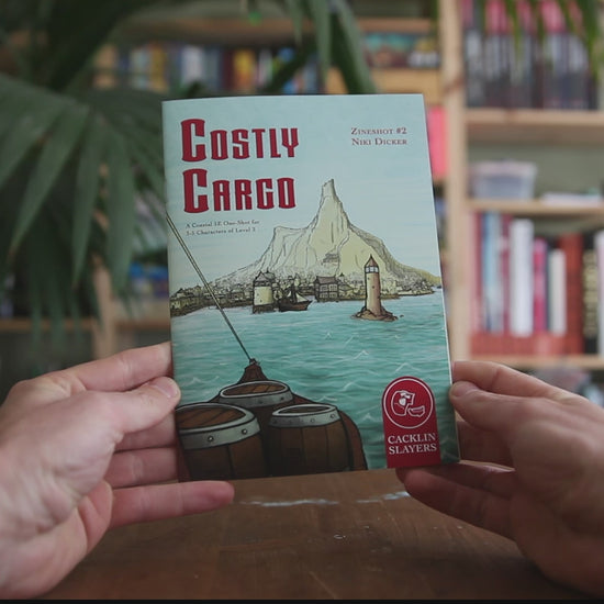 A flip-through video of the physical zine-version of Costly Cargo.