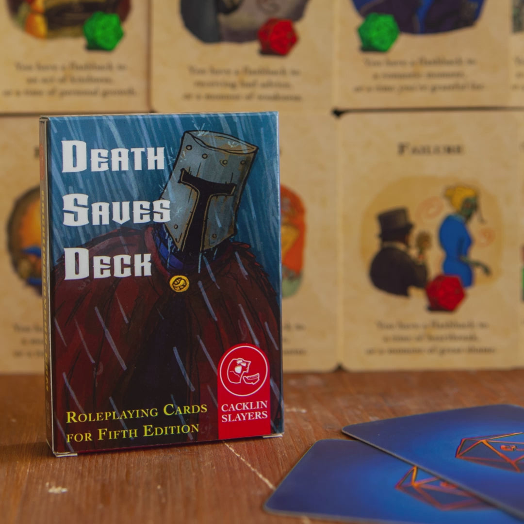 A video showing all 20 hand-drawn cards from the Death Saves Deck for DnD 5e.